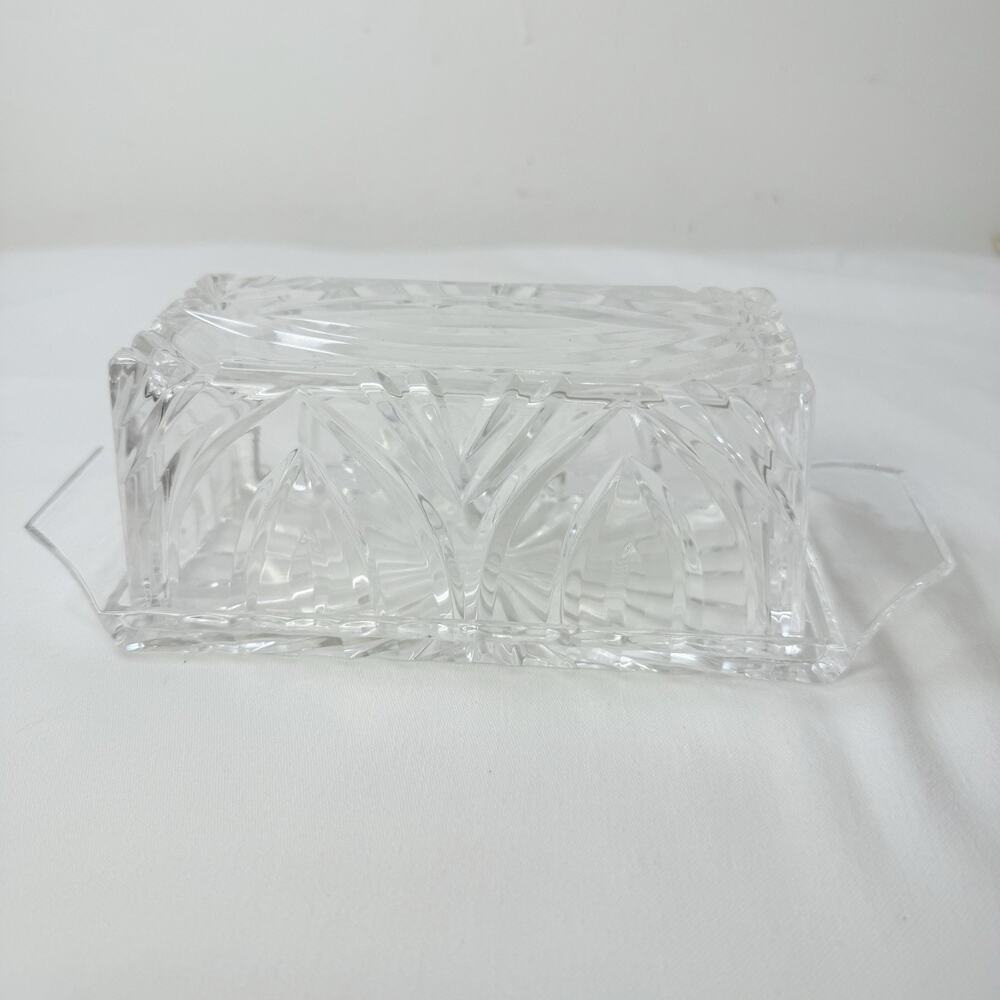 Vintage Glass Patterned Butter Dish